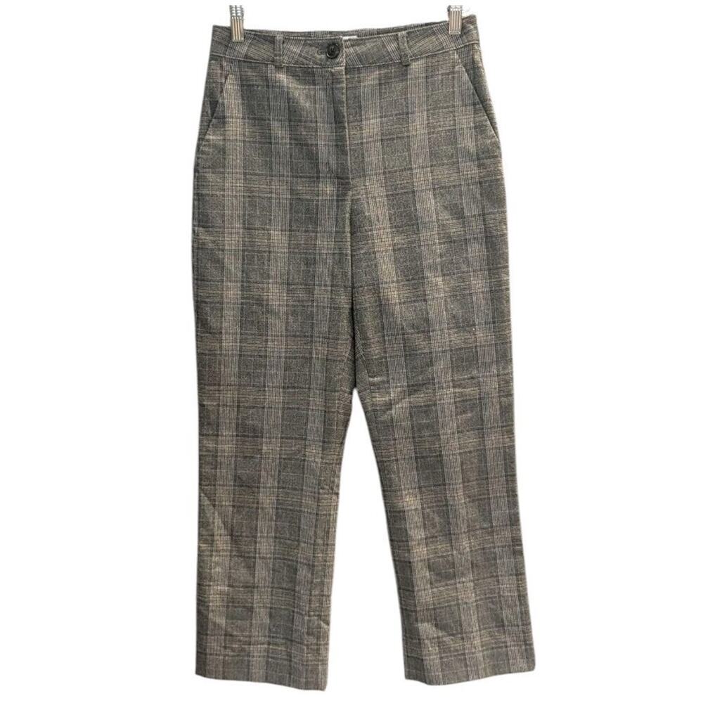 Aritzia Sunday Best Plaid Cropped High Waisted Size 6 Pants S